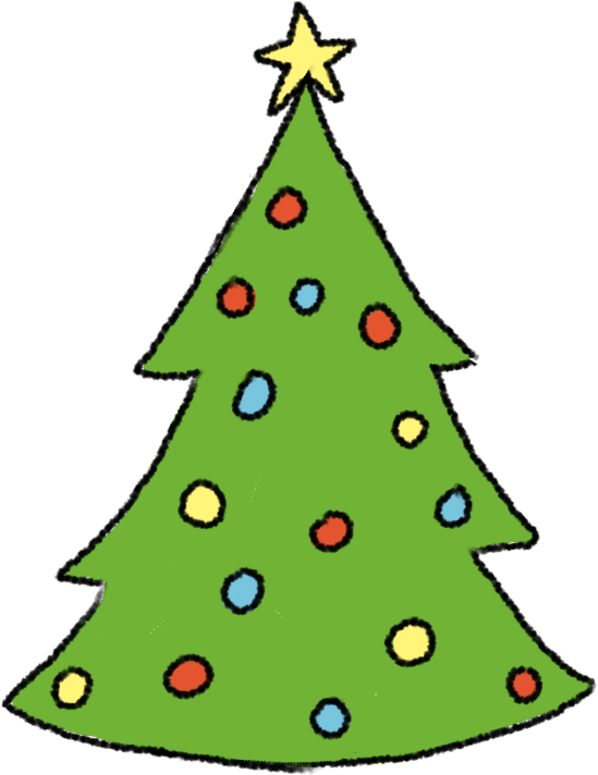 Christmas tree cartoon graphic by Little Bird Creative