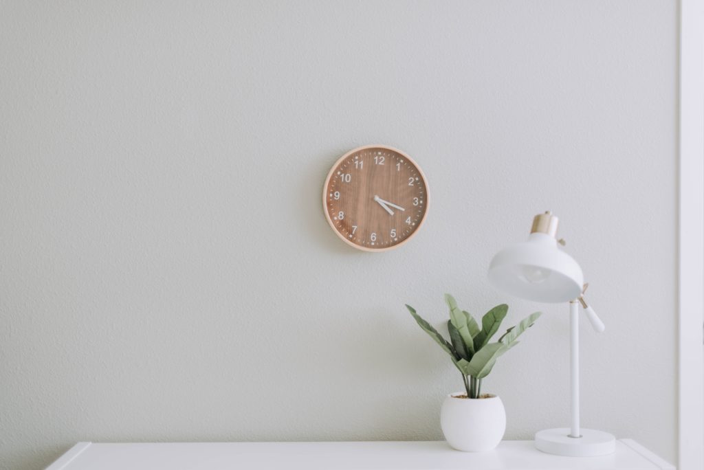 Photo of a tidy workspace for use in Little Bird Creative's decluttering blog