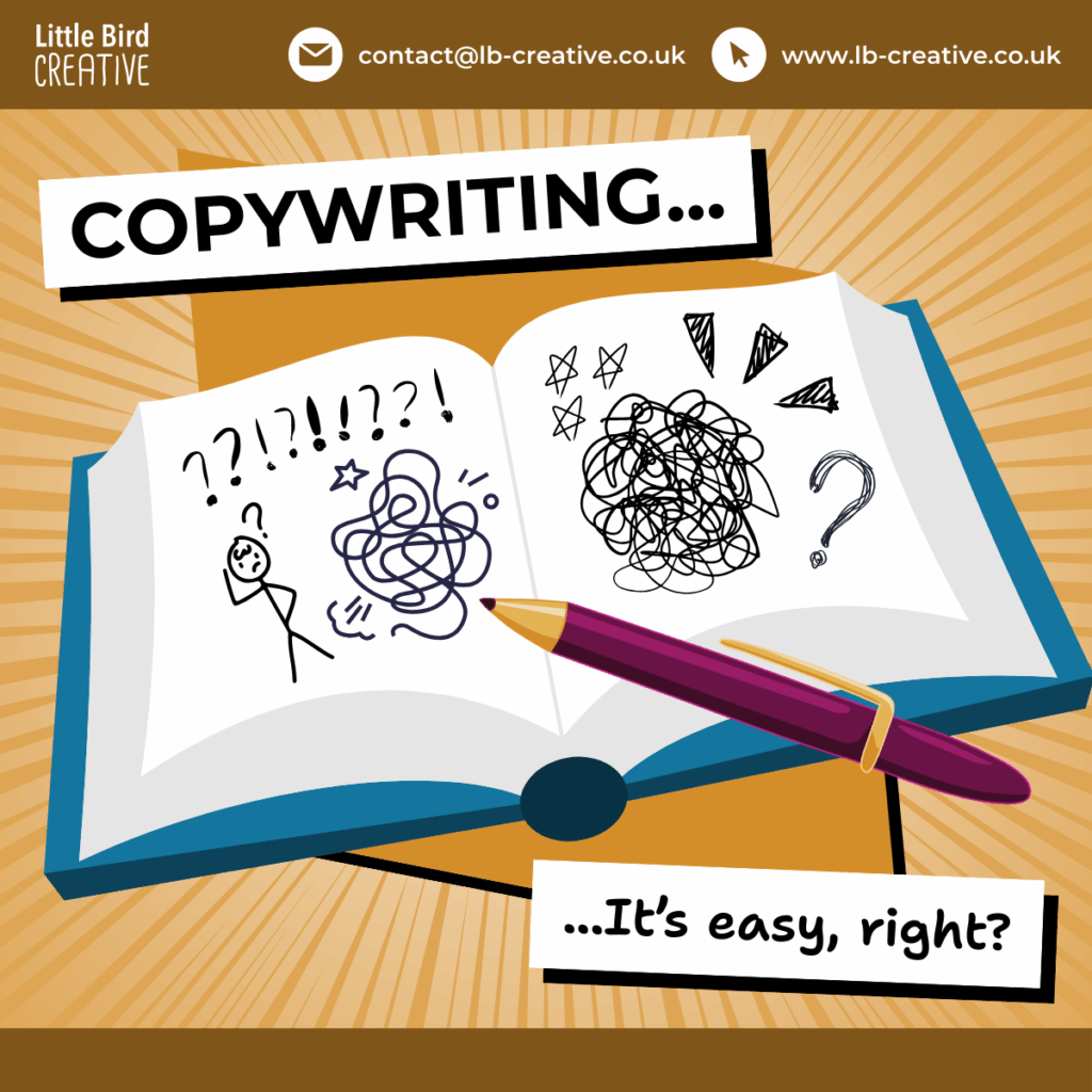 Little Bird Creative's advice to check spelling and grammar when producing your own copywriting