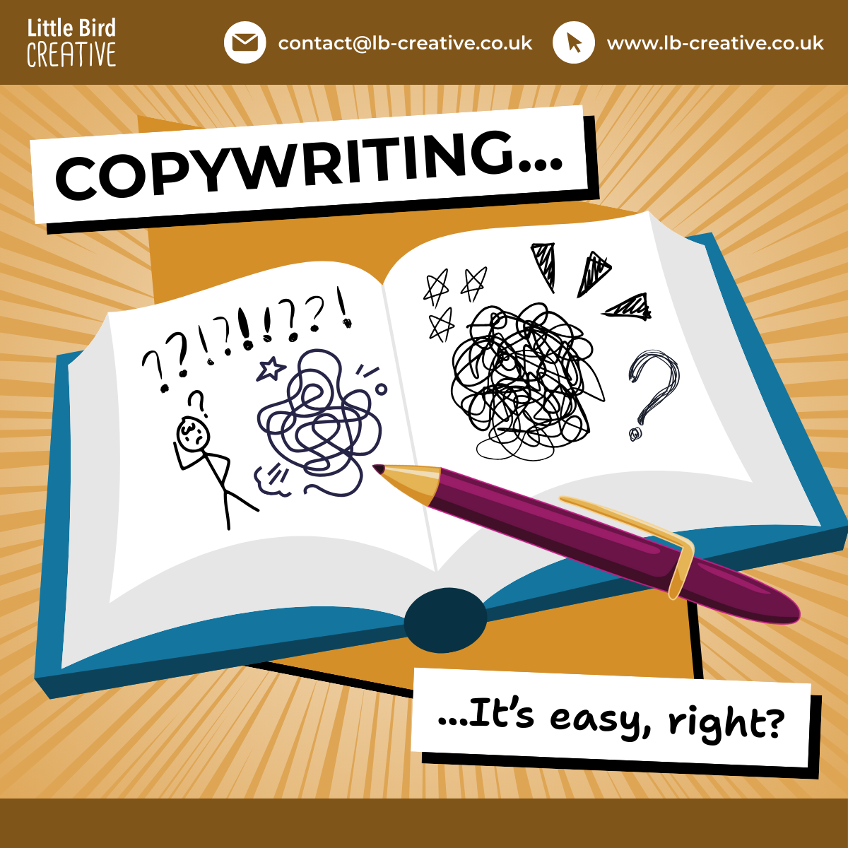 Little Bird Creative's advice to check spelling and grammar when producing your own copywriting