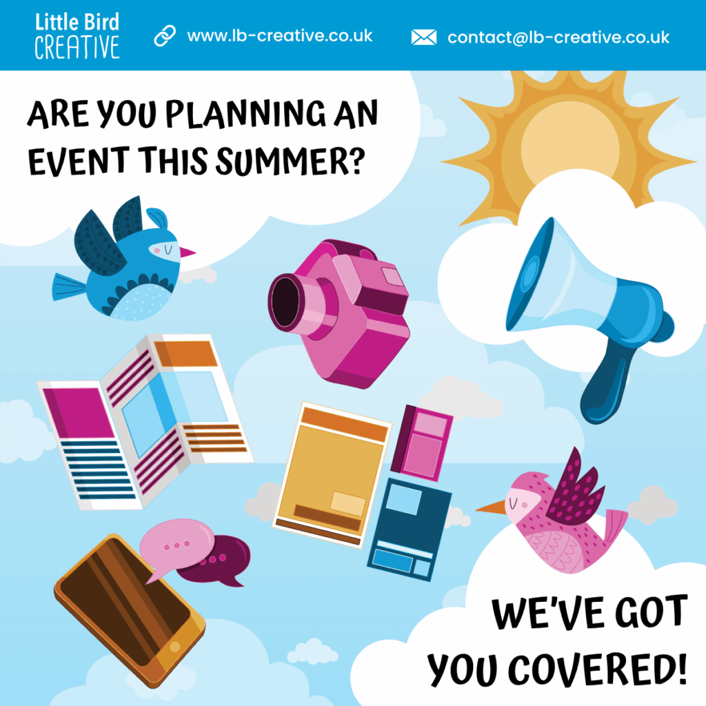 Event promotion guide by Little Bird Creative