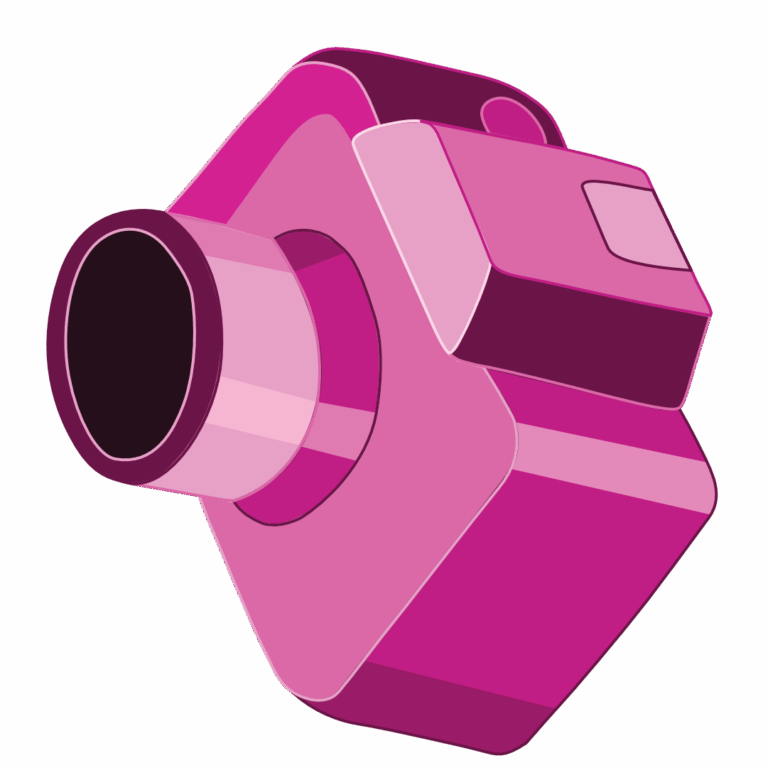 Drawing of a camera to illustrate video content and editing services by Little Bird Creative