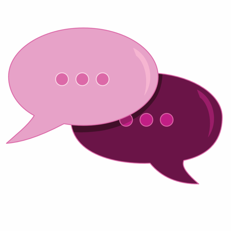 Speech bubbles to illustrate discussing your project with Little Bird Creative design studio